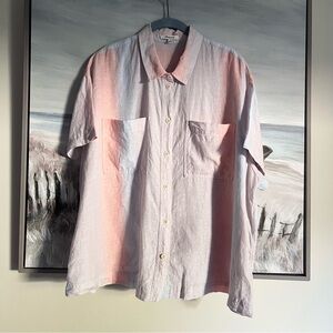 Madewell 100% Linen Beachside Button Down Shirt Size 2X Boxy Breathable Coastal